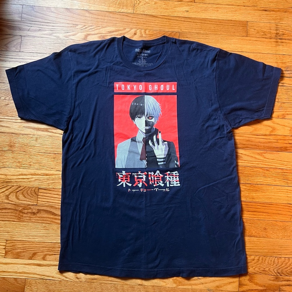 Tokyo Ghoul Funimation Graphic T-Shirt - Navy Blue Size XL Great Condition